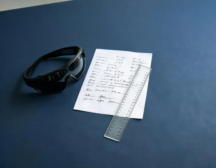 Prescription motorcycle glasses for men prepared for an application brief