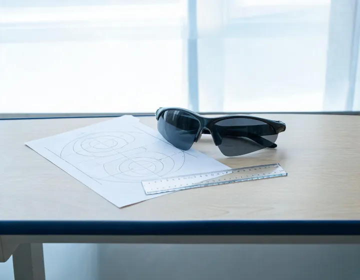 Motorcycle glasses prescription worksheets with millimetre notes